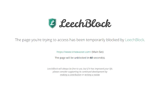 LeechBlock NG ڈاؤن لوڈ کریں – توجہ بڑھانے اور پیداواری صلاحیت کے لیے بہترین ٹول - Screenshot 2
