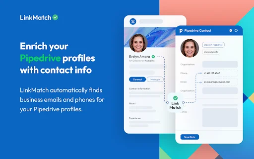 LinkMatch برائے Pipedrive ڈاؤن لوڈ کریں – CRM آٹومیشن اور لیڈ جنریشن - Screenshot 2