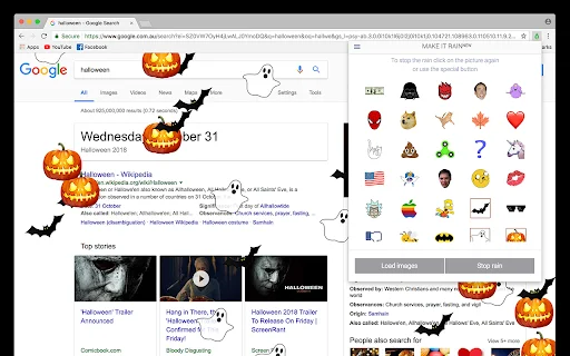 Make it Rain کروم ایکسٹینشن ڈاؤن لوڈ کریں – اپنی سکرین پر بارش کریں - Screenshot 2