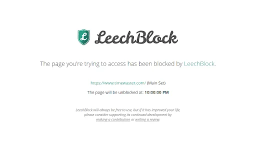 LeechBlock NG ڈاؤن لوڈ کریں – توجہ بڑھانے اور پیداواری صلاحیت کے لیے بہترین ٹول - Screenshot 1