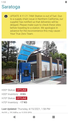 Hydrogen Stations USA ڈاؤن لوڈ کریں – ہائیڈروجن فیول اسٹیشن تلاش کریں - Screenshot 4