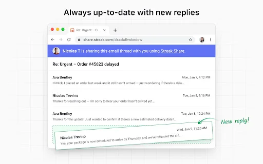 Streak Email Sharing for Gmail ڈاؤن لوڈ کریں – ای میل شیئرنگ کو آسان بنائیں - Screenshot 3