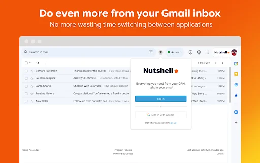 Nutshell CRM برائے Gmail ڈاؤن لوڈ کریں – سیلز کو فروغ دیں - Screenshot 1