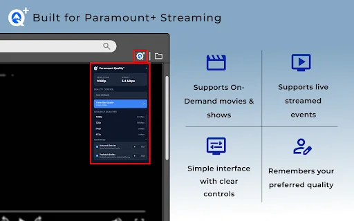 Paramount Quality+ ڈاؤن لوڈ کریں – Paramount+ ویڈیو کوالٹی کنٹرول - Screenshot 2
