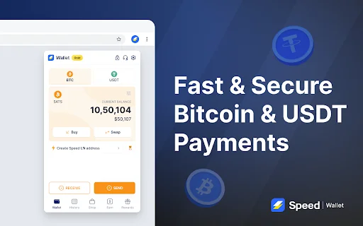 Speed Bitcoin Lightning Wallet ڈاؤن لوڈ کریں – تیز ترین کرپٹو لین دین - Screenshot 1