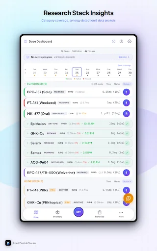 Smart Peptide Tracker ڈاؤن لوڈ کریں – پیپٹائڈ ٹریکنگ ایپ - Screenshot 15