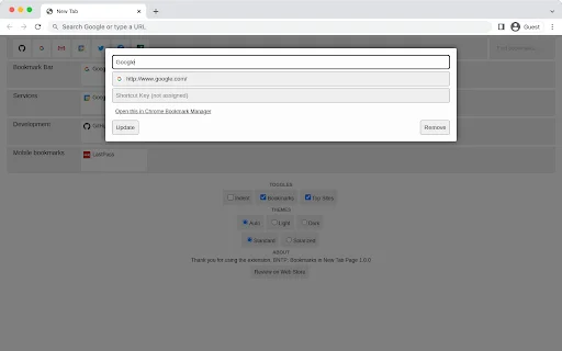 BNTP: Bookmarks in New Tab Page ڈاؤن لوڈ کریں – تیز اور منظم - Screenshot 3