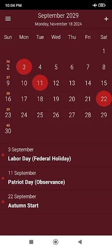 US Calendar 2026 ڈاؤن لوڈ کریں – چھٹیاں اور ریمانڈر - Screenshot 15