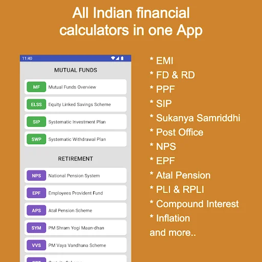 Financial Calculator India ڈاؤن لوڈ کریں – بہترین مالیاتی ٹولز - Screenshot 2